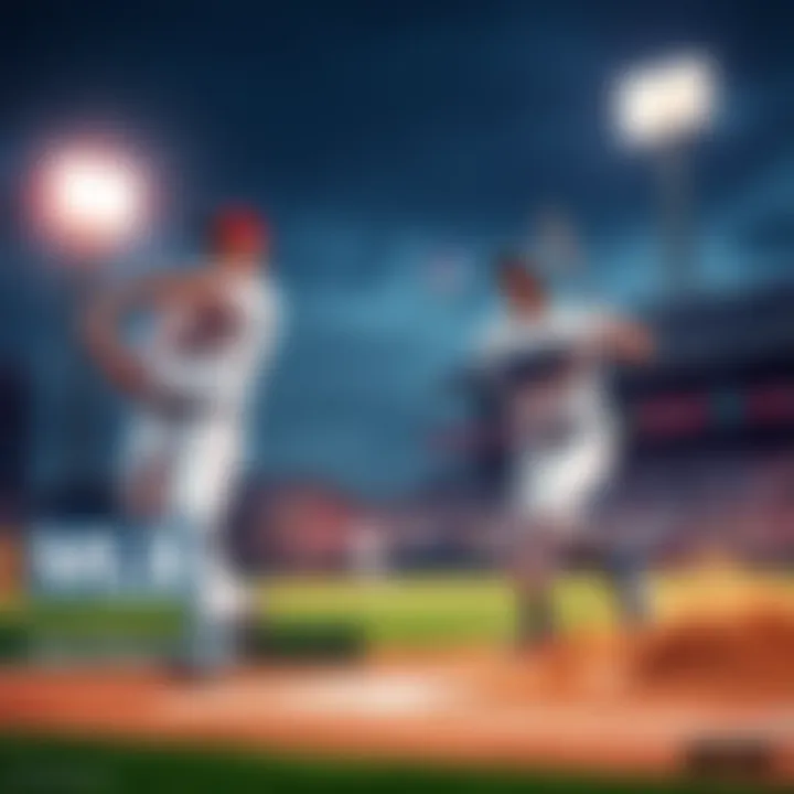 Baseball Game Action Players in action during a Major League Baseball game, highlighting teams competing energetically on the field.