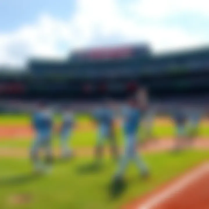 A chaotic baseball game scene with players confused on the field as 11 runs score in the 6th inning, showcasing the intensity of unexpected events impacting bets.
