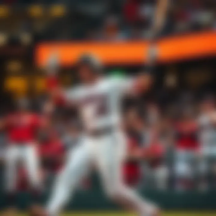 Baseball Player Celebrating Home Run A baseball player celebrates after hitting a home run, with teammates cheering in the background.