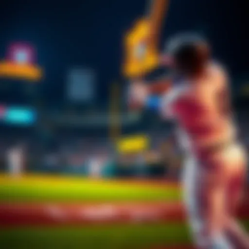 A baseball player swings and hits a home run during a game, with fans cheering in the background.