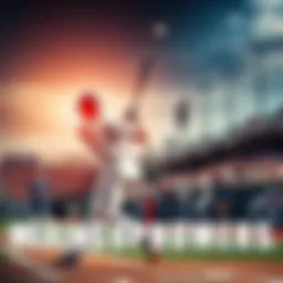 A baseball player swings a bat, connecting with the ball for a home run while fans cheer in the background.