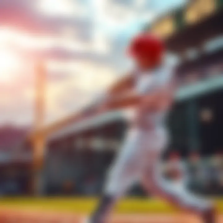 A player swings the bat and connects with the ball, sending it soaring over the outfield fence during a game