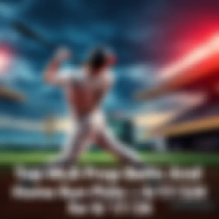 A baseball player swings a bat and connects, sending the ball soaring into the sky during a game