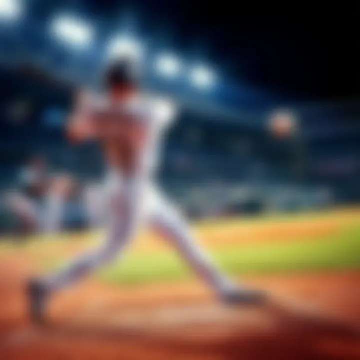 A baseball player swings a bat and connects with a pitch, sending the ball flying over the outfield fence during a game.