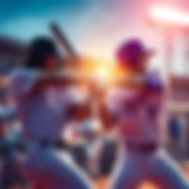 Two MLB players swinging bats during a game