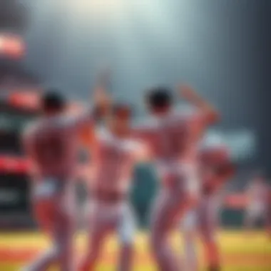 Baseball players celebrating home runs A group of baseball players celebrating after hitting home runs during a game