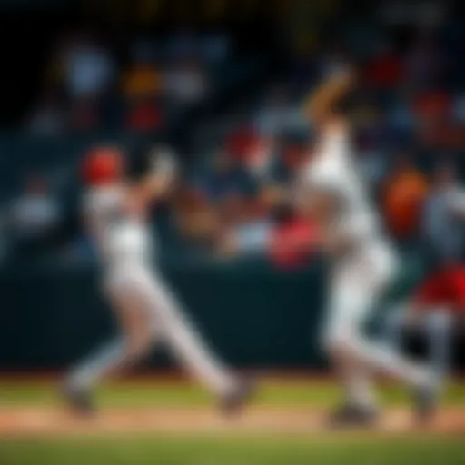 A baseball player swings a bat, surrounded by cheering fans in the stands, representing the excitement of home run betting.