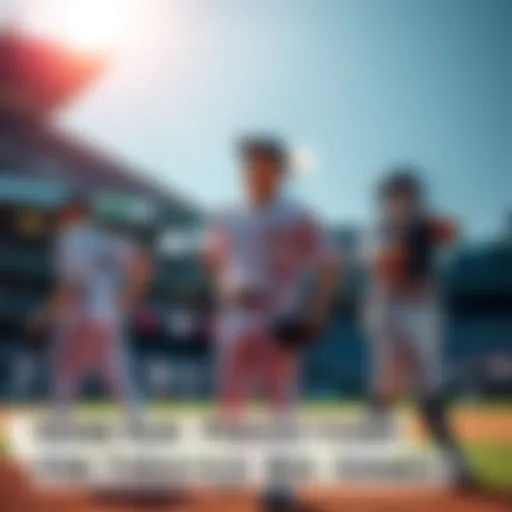 Three baseball players, including James Wood, Shohei Ohtani, and Judge, warming up on the field before a game