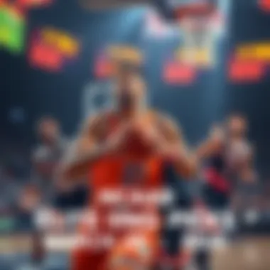 Basketball Betting Picks Basketball players in action with betting slips and odds displayed