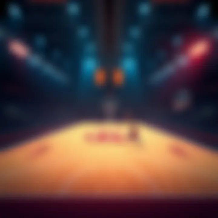 Graphic showing a basketball court with a focus on points and rebounds statistics for Kel'el Ware, highlighting betting odds