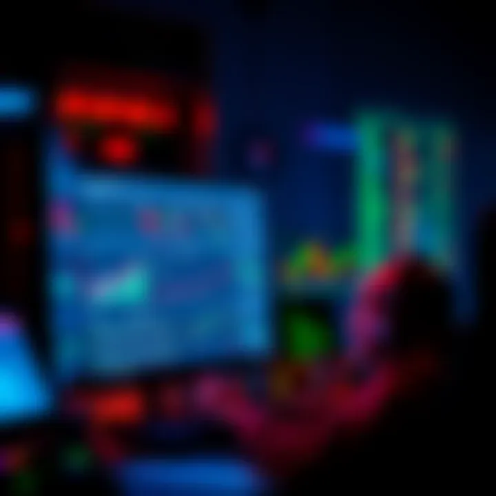 A basketball analyst reviews statistics and data on a computer, highlighting the importance of data in predicting game outcomes.