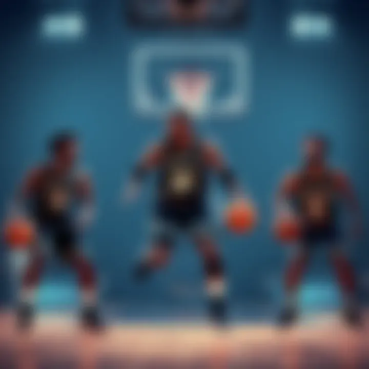Key basketball players in action OG Anunoby, Jalen Brunson, and Victor Wembanyama on the court during Game 4, showcasing their skills