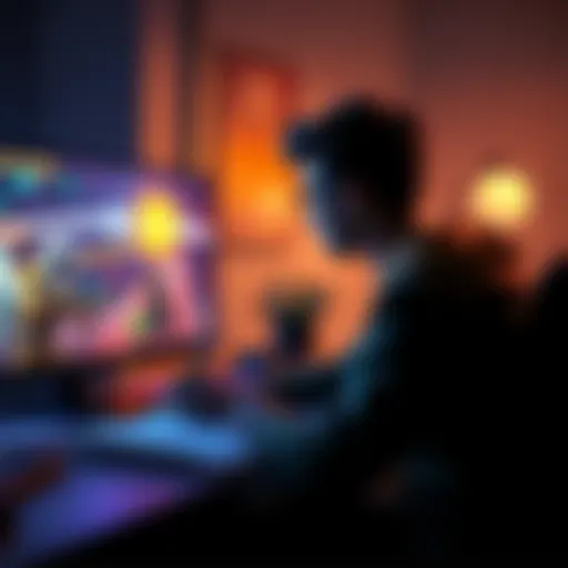 A player focused on a screen showcasing a Battle Royale game, reflecting on challenges and goals, with a notepad beside them for tracking progress.