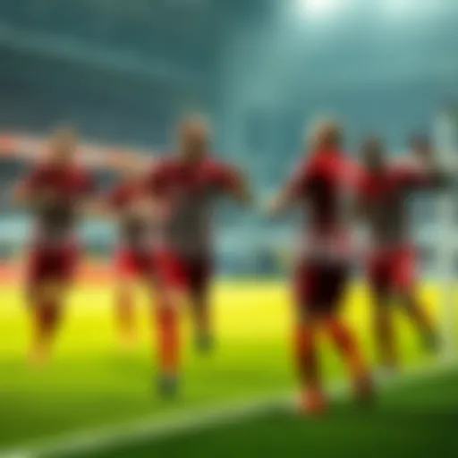 Bayern Munich players celebrating a goal on the field during a match