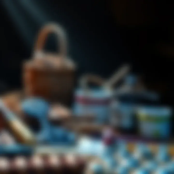 A beginner practices the first basket method, focusing on techniques with a basket and various tools around them.