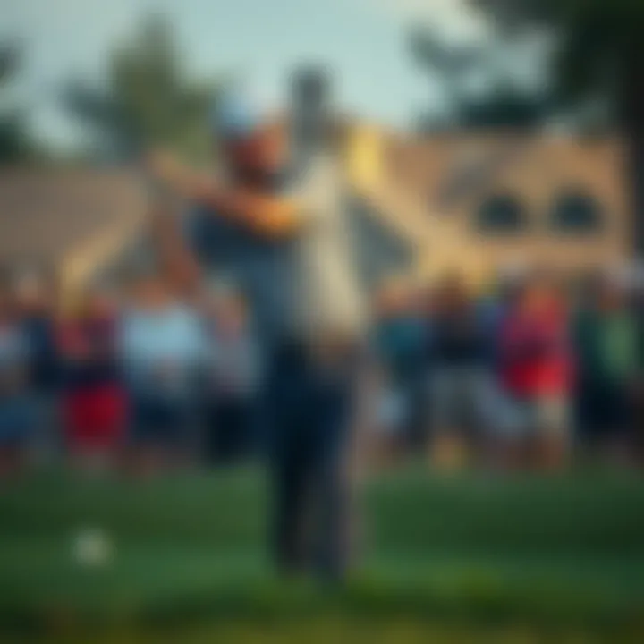 Ben Griffin swinging a golf club on the course with spectators in the background
