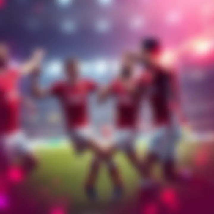 Benfica soccer players celebrating after scoring a goal during a match