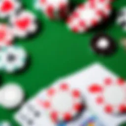 A collage of top iOS poker app logos and poker chips on a green felt background.