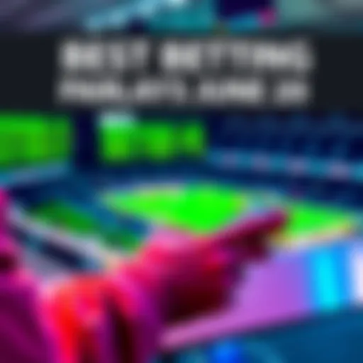 A sports betting scene featuring a person reviewing parlays and placing bets on a smartphone