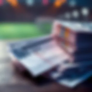 A sports betting slip with odds highlighted and money stacked next to it