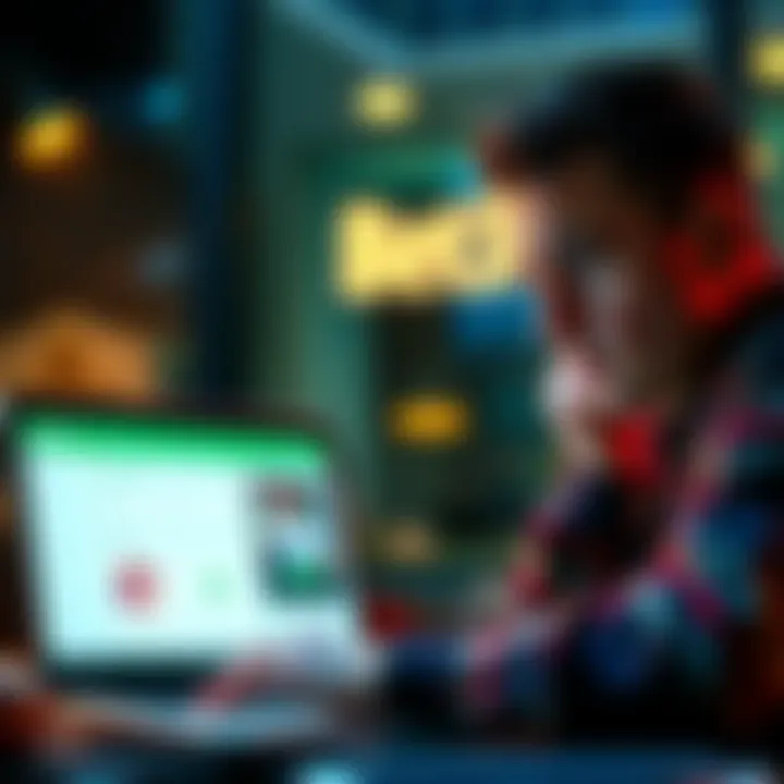 A person looking frustrated while trying to access their Bet365 account on a laptop in Italy