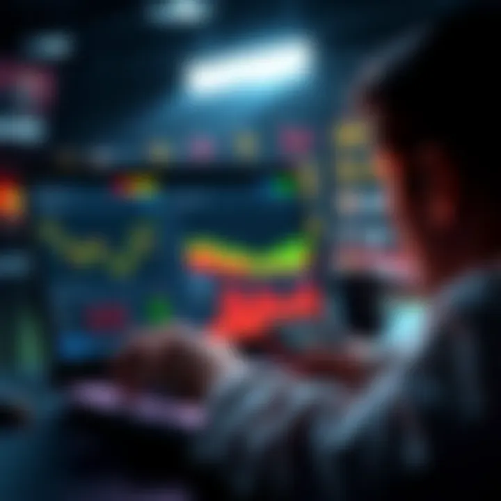 A person analyzing betting data on a laptop, with charts and statistics displayed on the screen, showing betting strategies and outcomes.