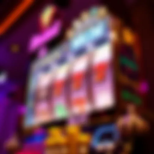 A brightly lit Bet MGM slot machine showing colorful reels with symbols of cash and jackpots, attracting players eager to win big.