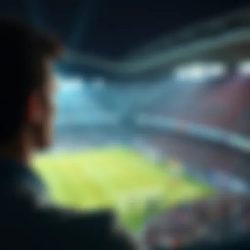A person contemplating whether to cash out a bet on France winning the World Cup while looking at a match between Spain and France.