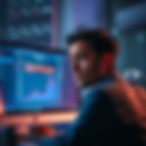 A computer screen showing a negative balance on a betting account with a concerned bettor looking at it.