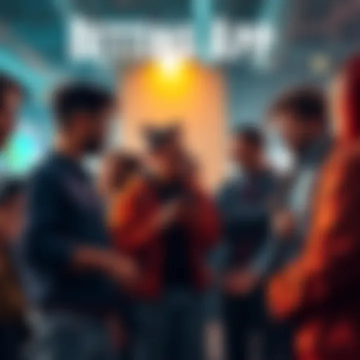 Betting App Features A group of diverse people discussing their favorite betting and fantasy apps, highlighting features like access, simplicity, and payment options.