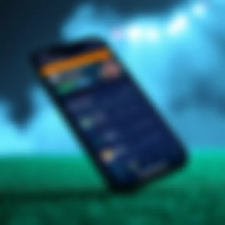 A smartphone displaying a betting app interface with sports odds and statistics