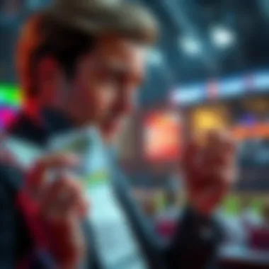 A person looking disappointed while holding cash from a betting slip, reflecting on a missed opportunity.