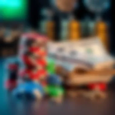 Betting Chips and Cash A stack of colorful betting chips next to a pile of cash, representing potential betting gains and risks.