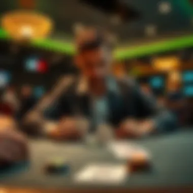 A person at a betting table deciding whether to cash out or let their bet ride, with chips and cards visible