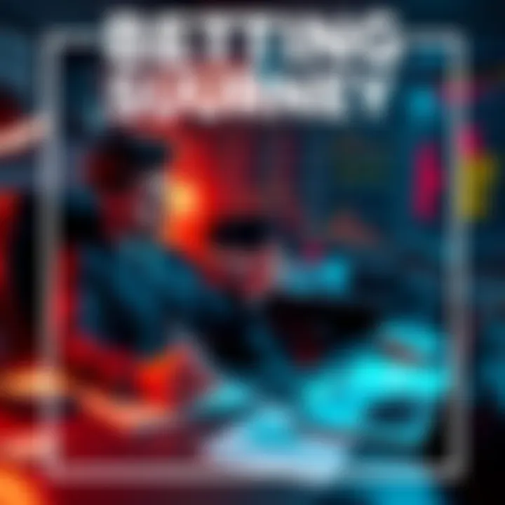 Betting Journey A person sitting at a desk with a notebook, analyzing betting strategies after a loss. Papers and a laptop are visible, symbolizing a comeback effort.