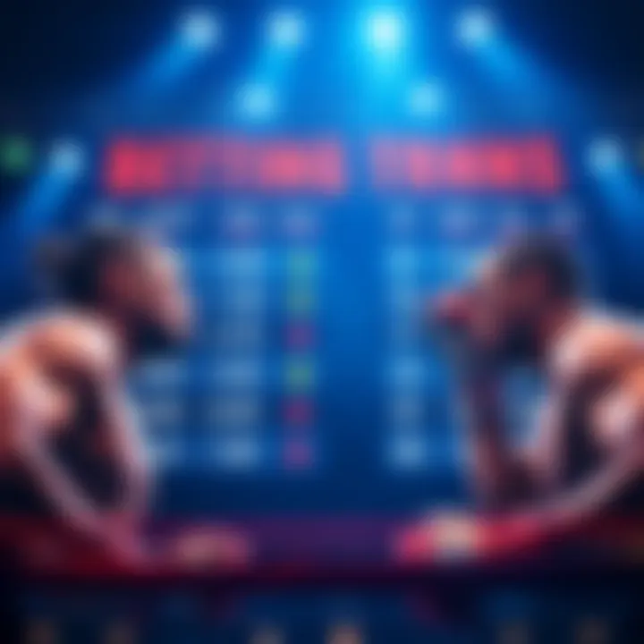 Graphic showing betting odds A graphic displaying betting odds with underdog fighters highlighted in the Dana White Contender Series