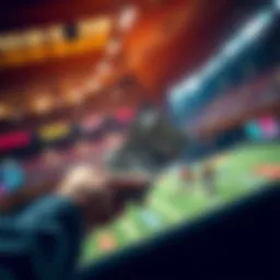 Person placing a low-risk bet on a sporting event with cash in hand