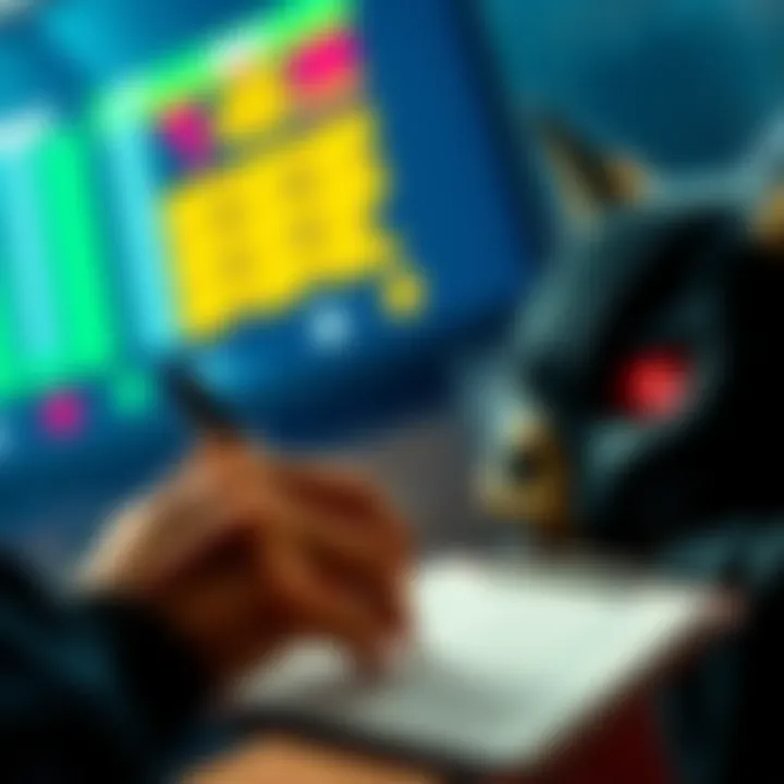 A person placing a bet on an underdog team with a notepad and pen in hand, considering risks and rewards.