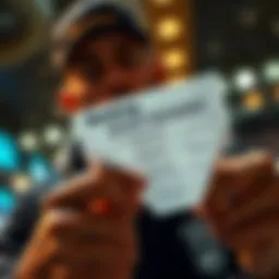 A person looks at a betting slip with early payout options highlighted, showing uncertainty and concern.