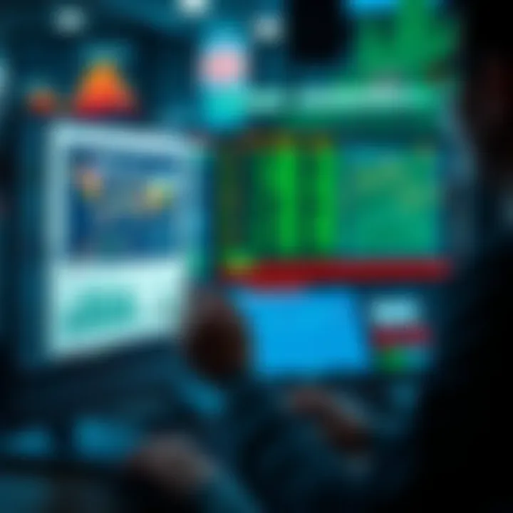 Betting Strategies A person analyzing betting statistics on a computer with graphs and charts, symbolizing smart betting strategies and community support