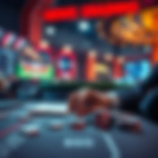 A person analyzing betting options with a $10,000 bankroll on a table, considering betting amounts like $60 or $65.