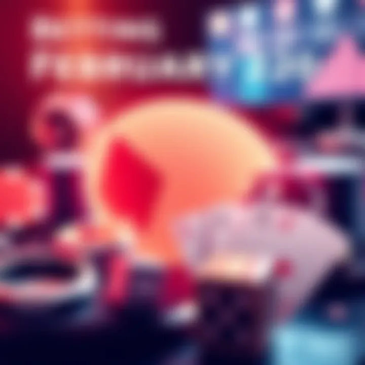 A graphic showing various betting strategies and odds for February 2nd, with icons of dice and cards