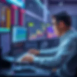 A person studying sports statistics and analyzing betting options on a computer, symbolizing safe strategies to rank up in sports betting.