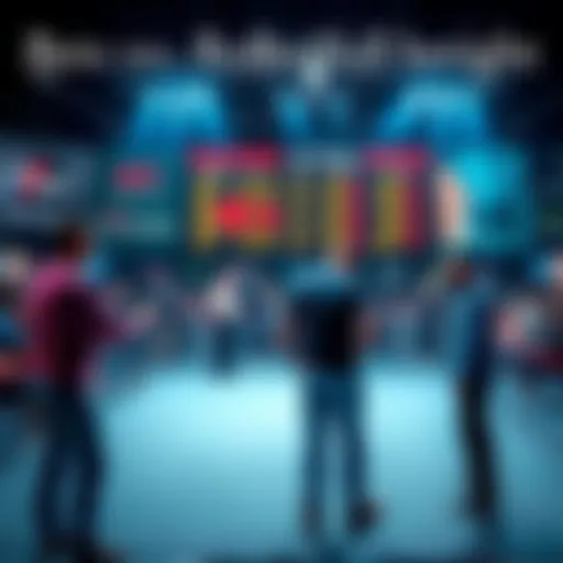 A graphic showing people placing bets on a fight between Till and Rockhold with various betting platforms in the background.