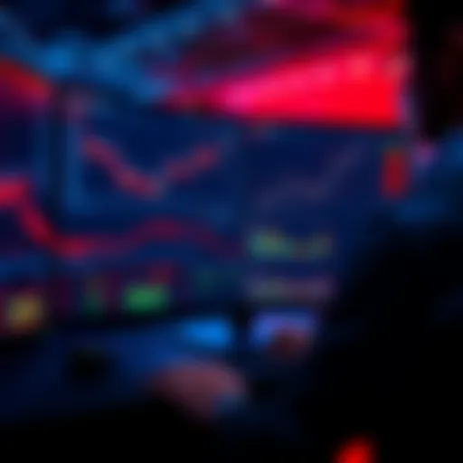 A person analyzing betting statistics on a computer screen with graphs and charts showing declining trends in the betting market.