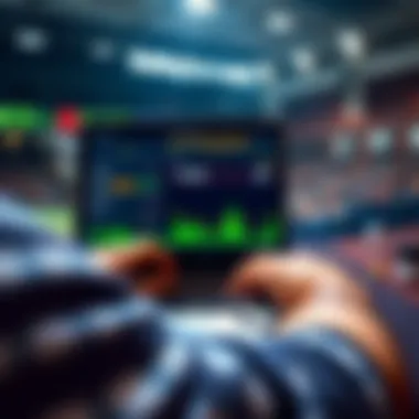 Betting on Underdogs A person analyzing sports betting data on a laptop, featuring underdog teams and betting odds