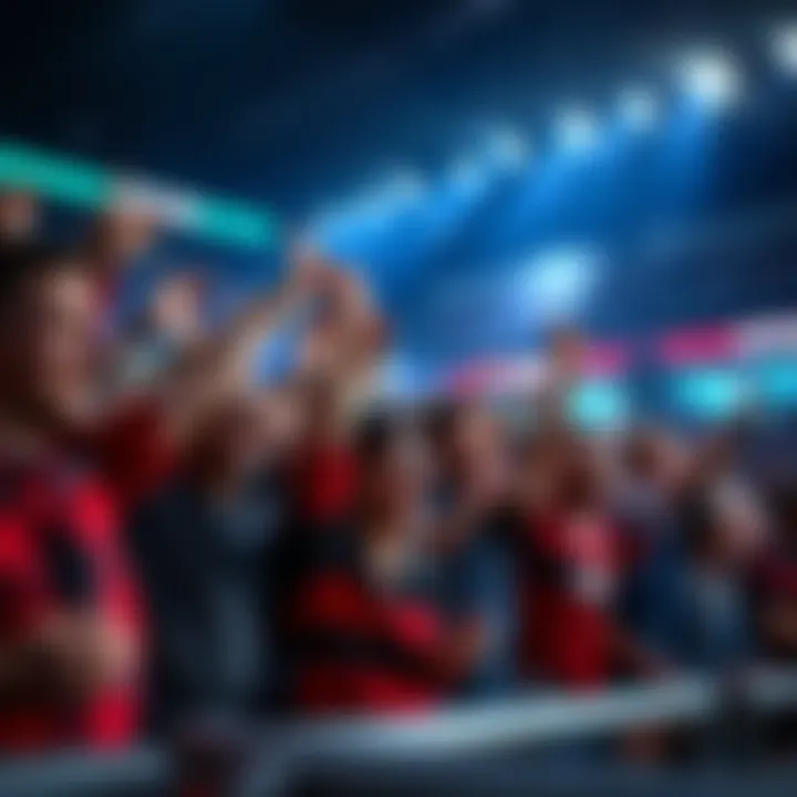 Excitement of Betting on Underdogs A group of fans cheering for an underdog sports team, highlighting the thrill of taking risks in betting.