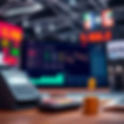 A graphic showing a computer screen with betting odds and charts, alongside a calculator and dollar signs, representing optimal betting venues.