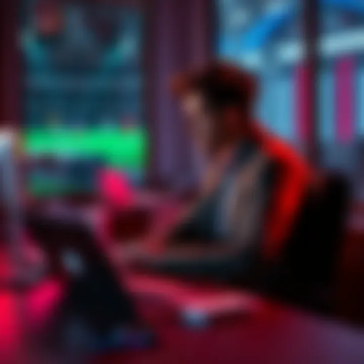 A person sitting at a desk with betting slips and a laptop, looking thoughtful and reflective about their past betting experiences.