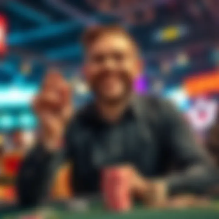 A bettor smiles, holding a stack of chips as they celebrate reaching a point of balance after a series of bets.